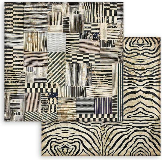 Hârtie de scrapbooking față-verso Savana Zebra 30,5x30,5cm Stamperia