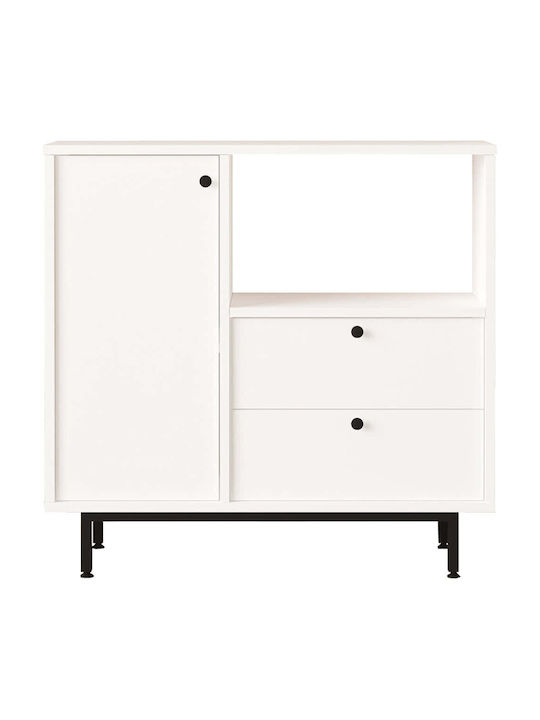 Sideboard White made of Wood & Metal White 88x35.5x85cm