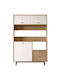 Μπουφές από Ξύλο & Μέταλλο Oak-white 120x35.5x180cm