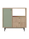 Sideboard made of Wood & Metal Oak-green 88x35.5x85cm
