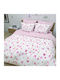 Charalambidis Textiles Bettwäsche-Set Doppel 200x260cm. Cotton Fuchsia 4Stück