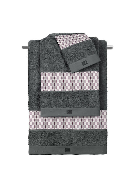 Guy Laroche Комплект Кърпи за Баня 3бр Galleon Amethyst-anthracite Тегло 500гр/кв.м