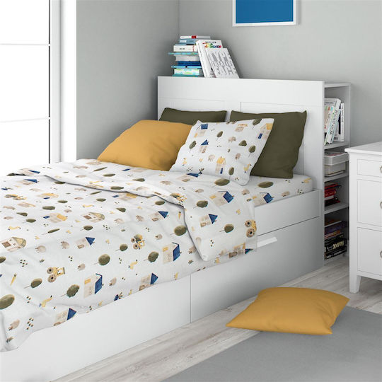 Dimcol Bettwäsche-Set Einzel Baumwolle White 160x240cm 3Stück