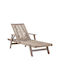 Deckchair Wooden with Cushion Beige 60x55cm.