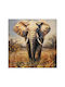 Inart Elepho 6-Piece Painting on Canvas 100x100cm