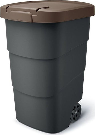 Kunststoff-Abfalleimer 90 l Braun