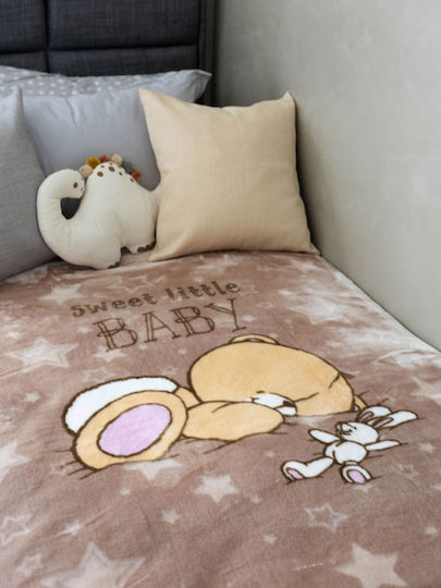 Sunshine Decke Kinderbett Samt Braun 110x140cm