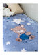 Sunshine Decke Kinderbett Samt Blau 110x140cm