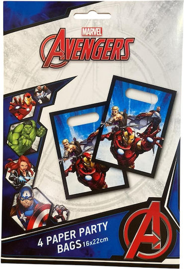 Procos Paper Bag for Gift with Theme "Avengers" Multicolored 18x28cm. 4pcs