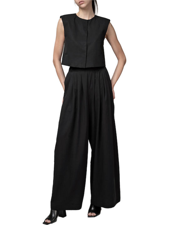 Damen Stoff Hose Black