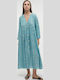 Summer Midi Evening Dress Light Blue