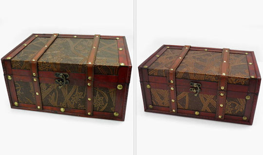 Wooden Decorative Trunks Set Brown 2pcs