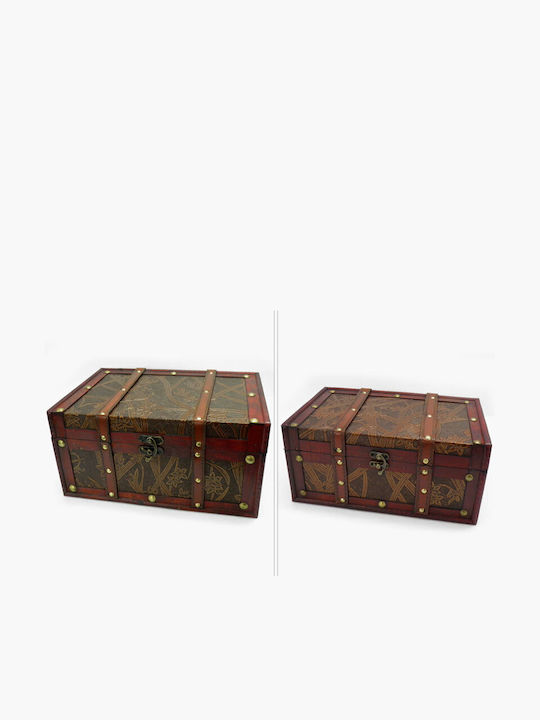 Paper Pack Set de cufere decorative Din lemn Maro 2buc