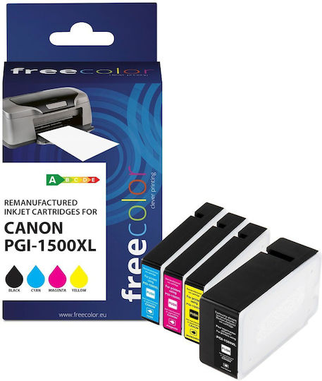 Freecolor Compatible Inkjet Printer Ink Package Canon PGI-1500XL Cyan 4pcs