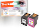 Peach Πακέτο Συμβατών Μελανιών Εκτυπωτή InkJet HP 653 600 Σελίδων 13.4ml Μαύρο 2τμχ