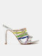 Sandalen mit Strass Mehrfarbig