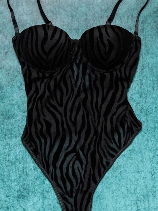 Ophelias Traum Lingerie Zebra Teddy Schwarz 104531