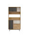 Sideboard made of Wood & Metal Oak-anthracite 88x35.5x180cm
