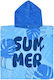 Poncho Jungen Sommer Blau 50x100