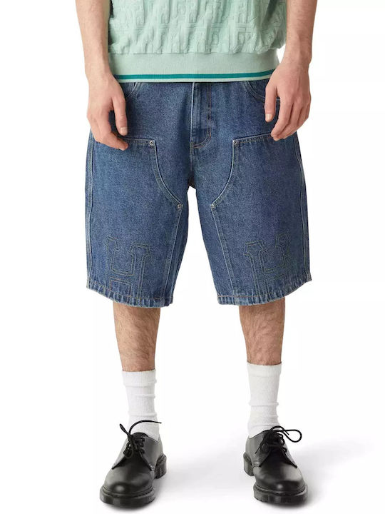 Classic H Double Knee Herrenshorts Stone Wash Indigo