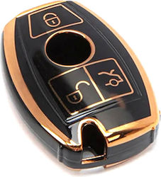Premium Protective Case Mercedes-benz Key High-quality Tpu Material Compatible A B C E S-class Glc Gla Glk Gle Ml Vito 2009-2017 Black Gold Luvlu