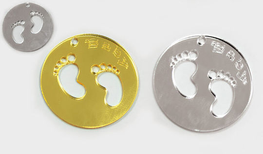 Acryl doppelseitige Füße 4,5 cm 0529044, 12 Stück, Gold