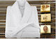 Piqué Collar Bathrobe White Extra Large