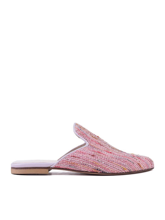 I Love Sandals Julia Mules with Heel in Pink Color