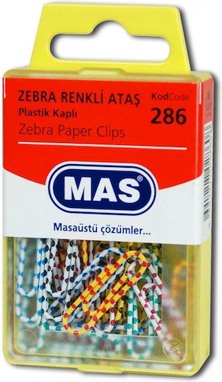 Συνδετήρες Mas Χρωματιστοί Zebra Blister Mas286 Mas