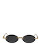 Kuboraum Unisex Sunglasses with Gold Metal Frame and Gold Lens