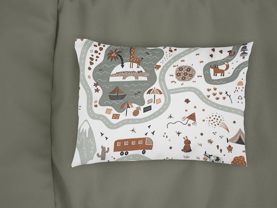 Dimcol Față de pernă pentru copii din bumbac 100% 50x70cm White-mint