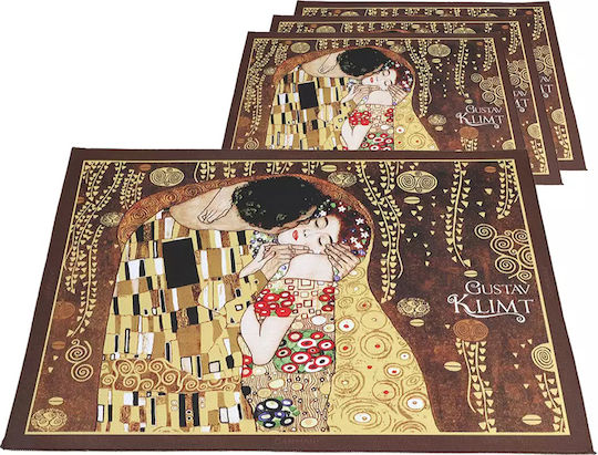 Carmani Σουπλά Υφασμάτινο Καφέ 40x29.5cm 4τμχ