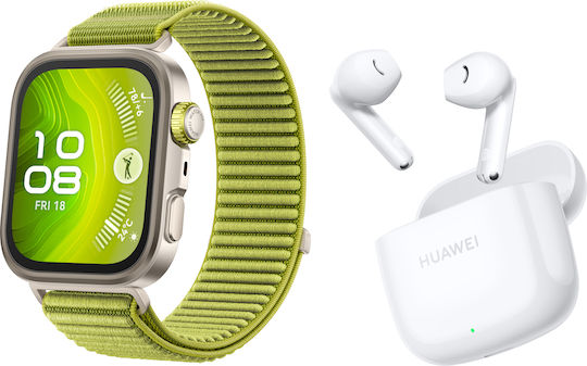 Huawei Watch Fit 4 Pro Green Woven + Huawei Freebuds SE 2 Ceramic White