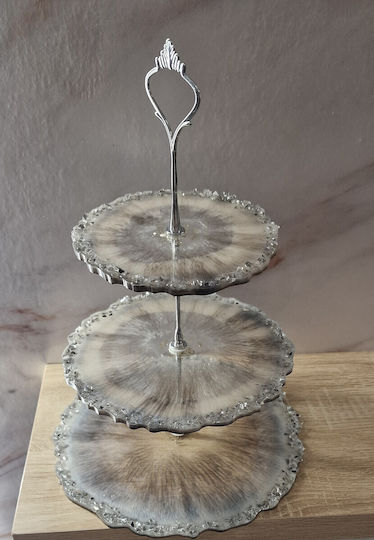 Glas Etagere 3 Etagen Mehrfarbig 1Stück