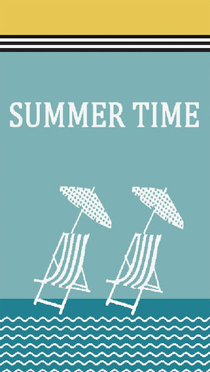 Πετσέτα Θαλάσσης Βαμβακερή Βελουτέ 86x160 Home Care Summer Time