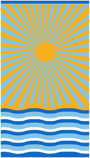 Πετσέτα Θαλάσσης Βαμβακερή Βελουτέ 86x160 Home Care Morning Sun