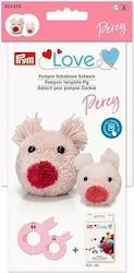 Percy Pig Pom-Pom Maker Tool - Package Includes 1 Large Template, 1 Small, Eyes or Noses, 2 Prym Love 624205 Animal Figures - Make Your Favorite Animal (Pom-Pom Device Code 624190 Required, Sold Separately)