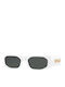 Unisex Sonnenbrille mit Weiß Kunststoff Gestell und Gray Linse