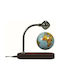 Blue Floating Globe with Brown Base 18cm