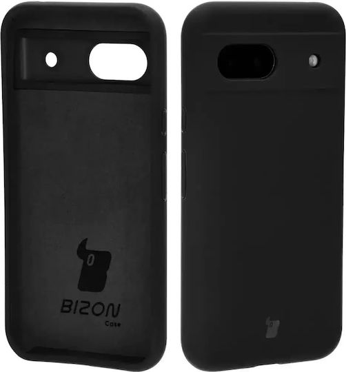 Bizon Back Cover Silicon / Tempered Glass Negru (Google Pixel 8a - Traducere: Google Pixel 8a)