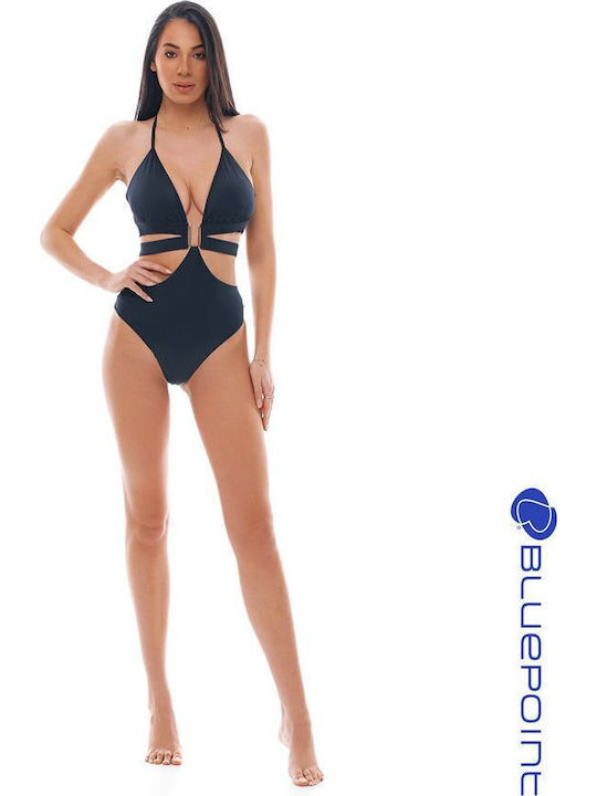 Solids Swimsuit with Cutouts Black
