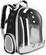 Small-Medium Dog Carrying Bag Backpack Up To 12 Kg Transparent Panoramic Porthole Side Pockets Gray
