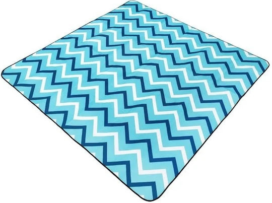 Pătură de picnic din aluminiu cu model în dungi zigzag 200x200cm albastru