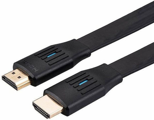 Roline кабел 11.99.5907 HDMI M към HDMI M плосък 2м черен