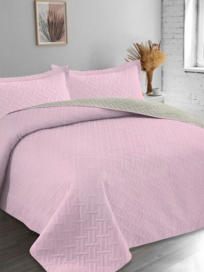 Tetris Coverlet Set Single Microfiber Lilac-Beige 160x240cm