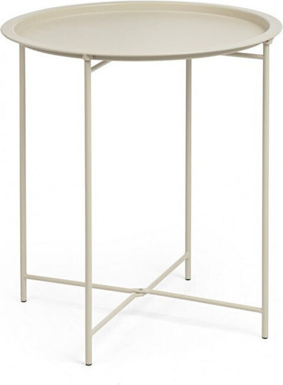 Austin Auxiliary Outdoor Free Standing Metal Table Cream 46x46x52cm