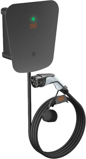 OBO Bettermann Wall Mounted Three-Phase 22kW Charging Station with Built-in Cable Type 2 (6570020)