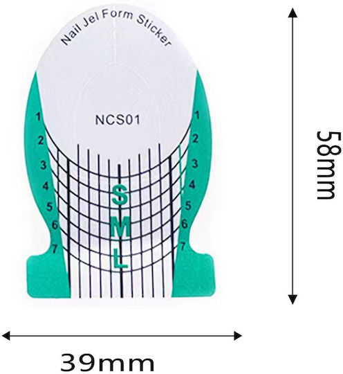 Green Paper Nail Forms Koi Design 39mm*58mm 60pcs