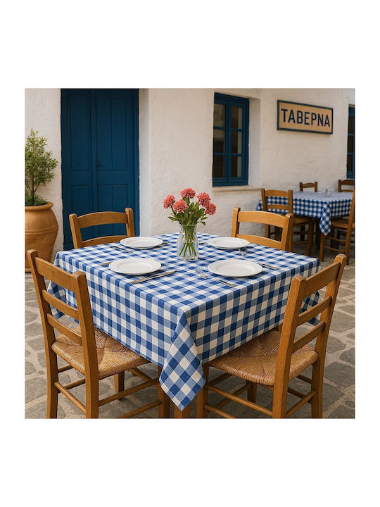 Linea Home Τραπεζομάντηλο Λινό Μπλε 140x140εκ.