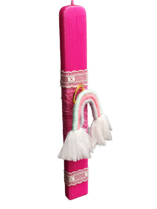 Easter Candle Flat Scented, Handmade and with Box Teenager keychain Pink
